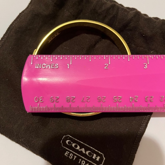 Authentic Coach Gold & Blue Signature Kissing CC’s Bangle Bracelet Small - Picture 6 of 8
